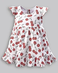 Vestido Fem Manga C/ Babados Cerejas RN - Anjos Baby