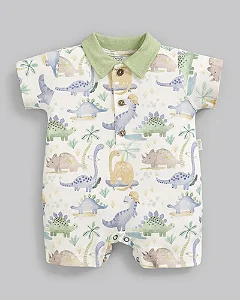 Macacão Curto Masc Suedine Dinossauros P - Anjos Baby