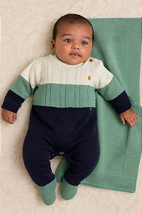 Saida Maternidade Masc Tricot c/ Ponto Losangos - Noruega