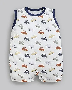 Macaquinho Masc Suedine Carrinhos Branco P - Anjos Baby