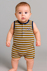 Macaquinho Masc Listras Scooter P - Anjos Baby