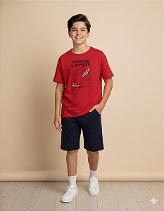 Conjunto Masc Camiseta Adrenalina e Bermuda Azul Escuro 12 - Jaca Lelé