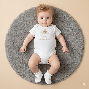 Body Unissex Funny Creme Amo a Dinda P - Grow Up