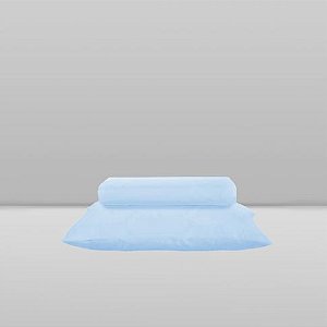 Jogo de Lençol p/ Berço 2Pcs Marshmallow Azul - Laço Bebê