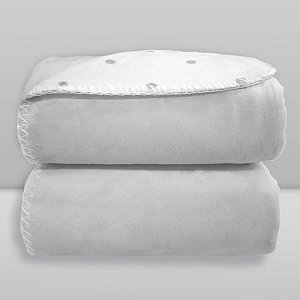 Manta Laço Bebê Dupla Face Poá Cinza - Laço Bebê