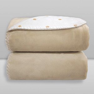 Manta Laço Bebê Dupla Face Poá Bege - Laço Bebê