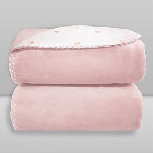Manta Laço Bebê Dupla Face Poá Rosa - Laço Bebê