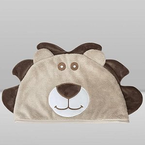 Toalha de Banho c/ Capuz Power Sec Leão Bege - Laço Bebê