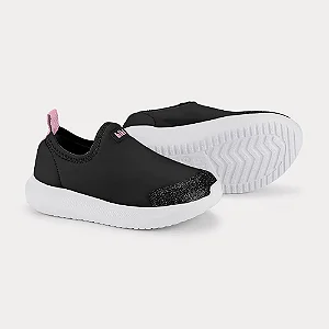 Tênis Infantil Flash Preto com Rosa Doce - Bibi