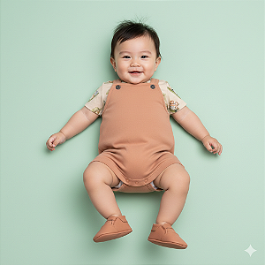 Banho de Sol Jardineira Marrom - Bibe