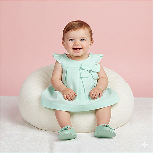 Conjunto Fem Bata C/ Laço e Short Fofoca Babados Azul - Bibe