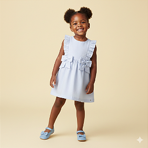 Vestidos Babado e Laço Frontal - Bibe