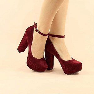 sapato meia pata marsala