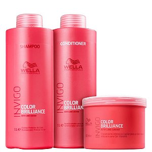 Kit Wella Professionals Invigo Color Brilliance Salon Trio (Shampoo + condicionador+ máscara)
