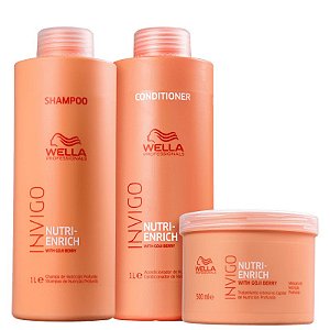 Kit Wella Professionals Invigo Nutri-Enrich Salon Trio (shampoo + condicionador + máscara)