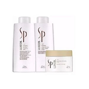 Kit Wella Sp Luxe Oil Keratin Shampoo 1000ml + Condicionador 1000ml + Máscara 400ml