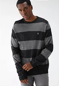 Suéter Tricot Hurley Listrado Grafite