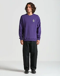 Moletom Volcom Careca Iconic Stone Roxo
