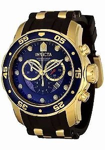 Relógio Invicta Scuba Diver Detalhes em Ouro 18 K