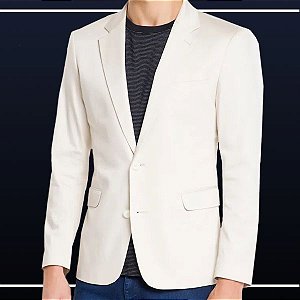 Blazer Slim Fit Sarja Alfaiataria - Cor: Gelo - Calvin Klein White Label