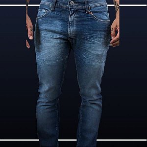 Calça Jeans Slim Fit - Azul Estonado - Carlos Brusman