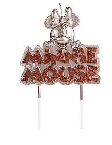 Vela Disney - Minnie Mouse -  Glitter Rosê