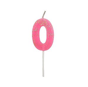 Vela Volumosa Glitter - 7cm - Rosa Pink