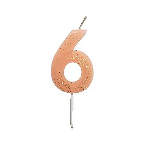 Vela Volumosa Glitter - 9cm - Laranja
