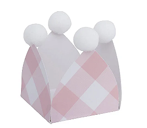 Forminhas de Doce Pompom - Xadrex Vichy Rosa - 20 Unds