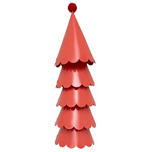 Chapéu de Aniversário Liso - Vermelho - 5 unds