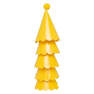 Chapéu de Aniversário Liso - Amarelo Quindim - 5 unds