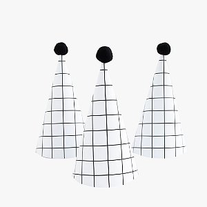 Chapéu de Aniversário - Grid P&B - 5 unds