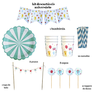 Kit Descartáveis Premium Aniversário para Festa – 48 Itens Decorativos Temáticos