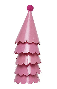 Chapéu de Aniversário Liso - Rosa Chiclete - 5 Unds