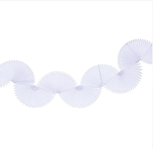 Varal Decorativo Leque de Papel Seda - Branco - Und