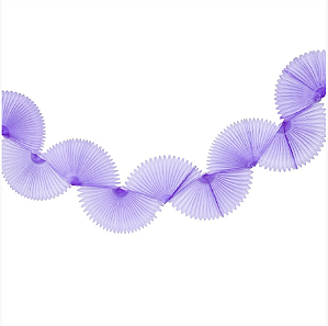 Varal Decorativo Leque de Papel Seda - Lilás - Und