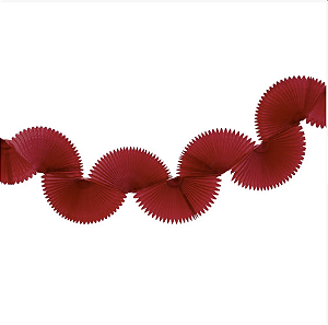 Varal Decorativo Leque de Papel Seda - Vermelha - Und