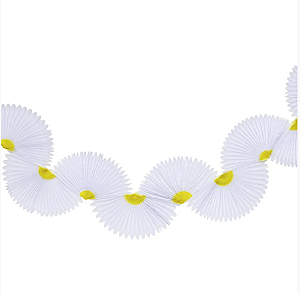 Varal Decorativo Leque de Papel Seda - Margarida - Und