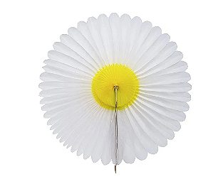 Leque de Papel Seda - Margarida - 1 Und