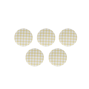Mini Prato de Papel Xadrez Aveia - 5 Unidades | Prato Decorativo para Festa Infantil, Mesa Posta e Aniversário com Estampa Rústica