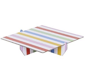 Bandeja Quadrada - Listra Multicolorida - Und