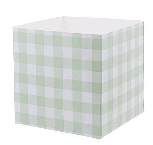 Caixote de Papel - Xadrez Verde Menta - Und