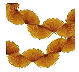 Varal Decorativo Leque de Papel Seda - Damasco - Und