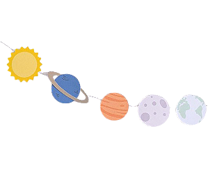 Varal Decorativo de Papel Planetas - Und