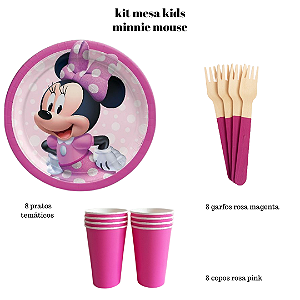 Kit Festa Infantil Minnie Mouse - Decoração de Mesa com 24 Itens Temáticos