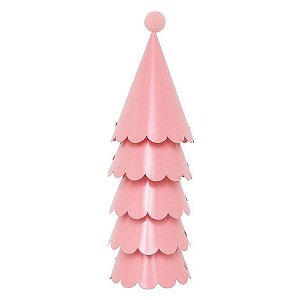 Chapéu de Aniversário Infantil com Pompom – Rosa Flamingo | Kit 5 Unidades