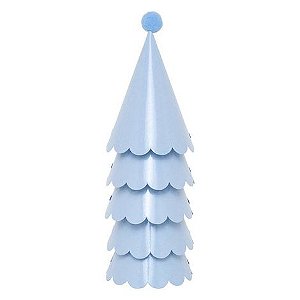 Chapéu de Aniversário Infantil Azul Céu com PomPom – Kit 5 Unidades