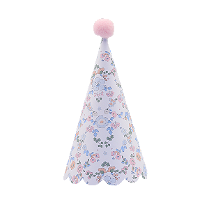 Chapéu de Aniversário Floral Liberty – 5 Unidades | Decoração de Festa Jardim e Floral
