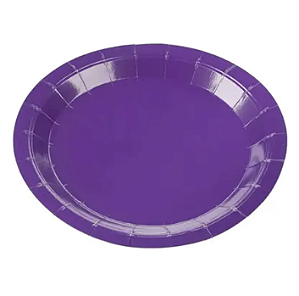 Prato de Papel roxo 18cm – Descartável, Resistente e Ecológico – 8 Unidades
