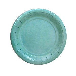 Prato de Papel Liso Azul Tifanny 19cm - 8 unds